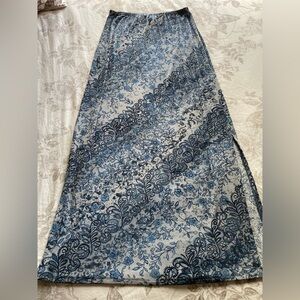 Vintage Pull On Dark Floral Maxi Skirt Medium 90s Phoebe Buffay Witchy Fairycore